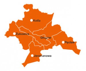 powiat glogow mapa