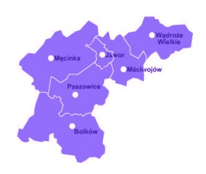 powiat jawor mapa